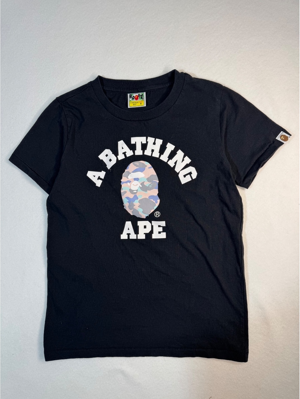 A Bathing Ape (BAPE) College Pastel Camo Ape Head Tee